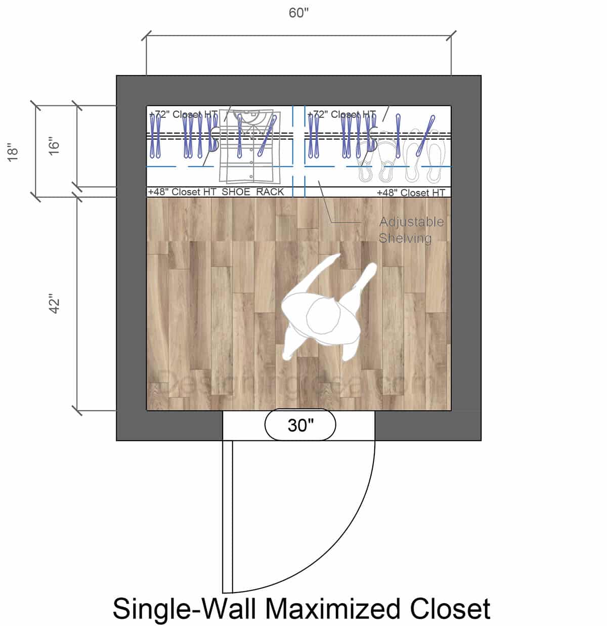 Single-Wall Maximized Storage Closet Design
