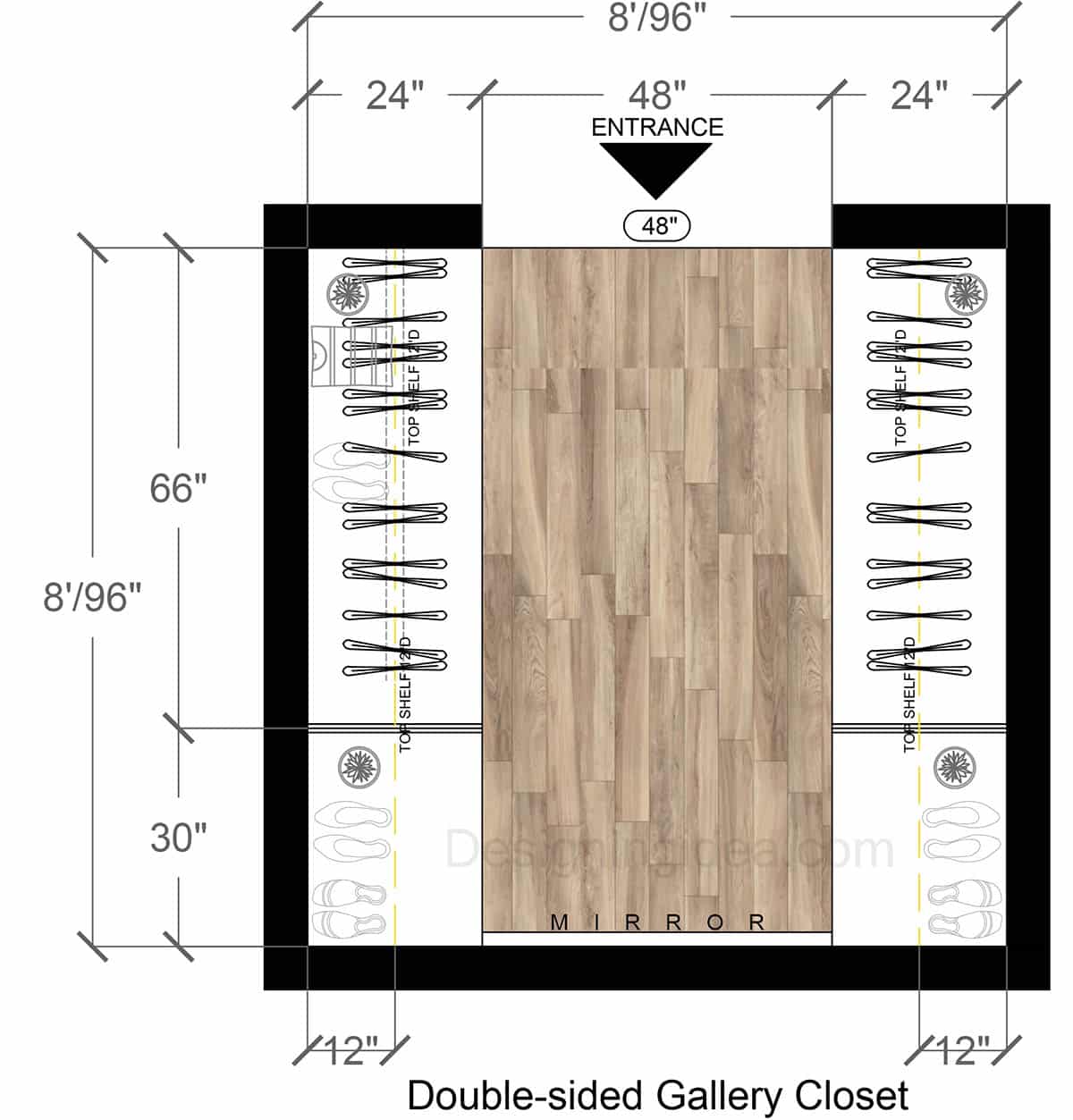 Double‑Sided Galley Closet Layout