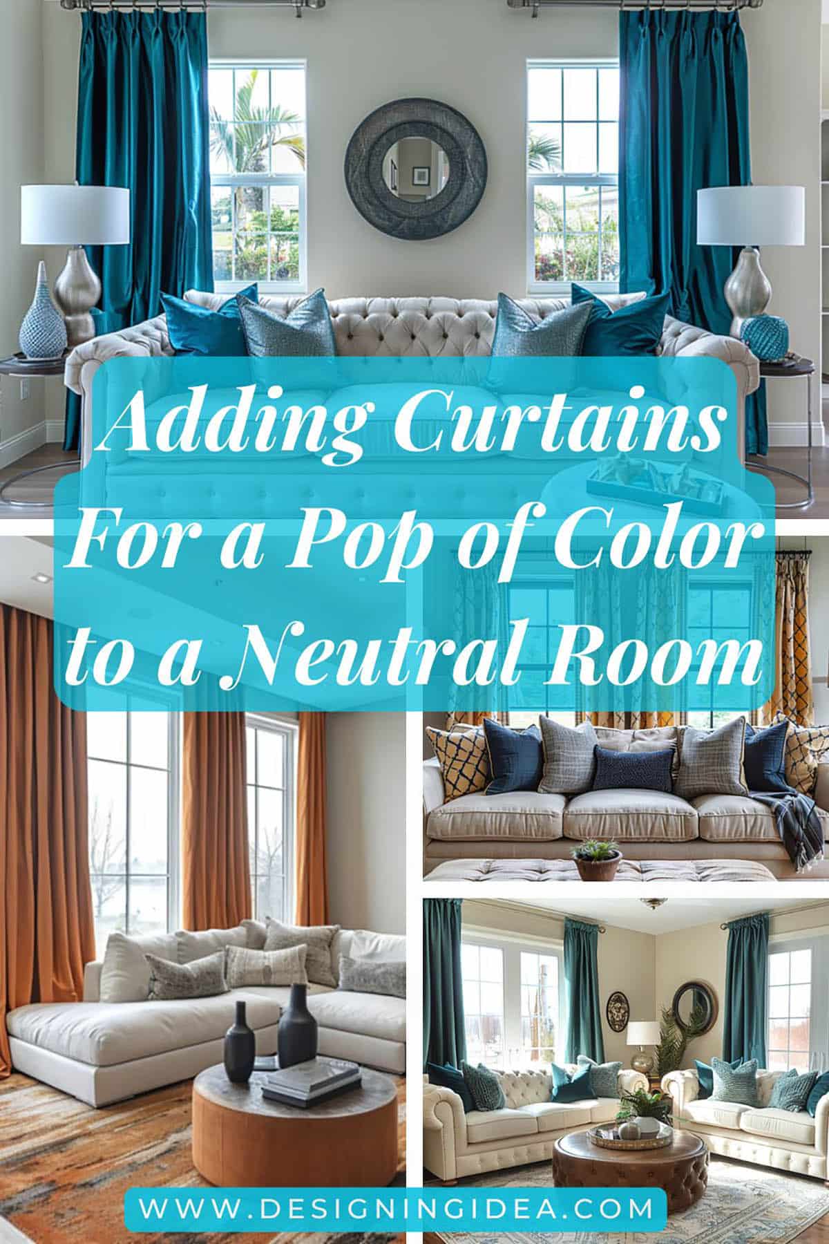Adding curtains to a room for a pop of color