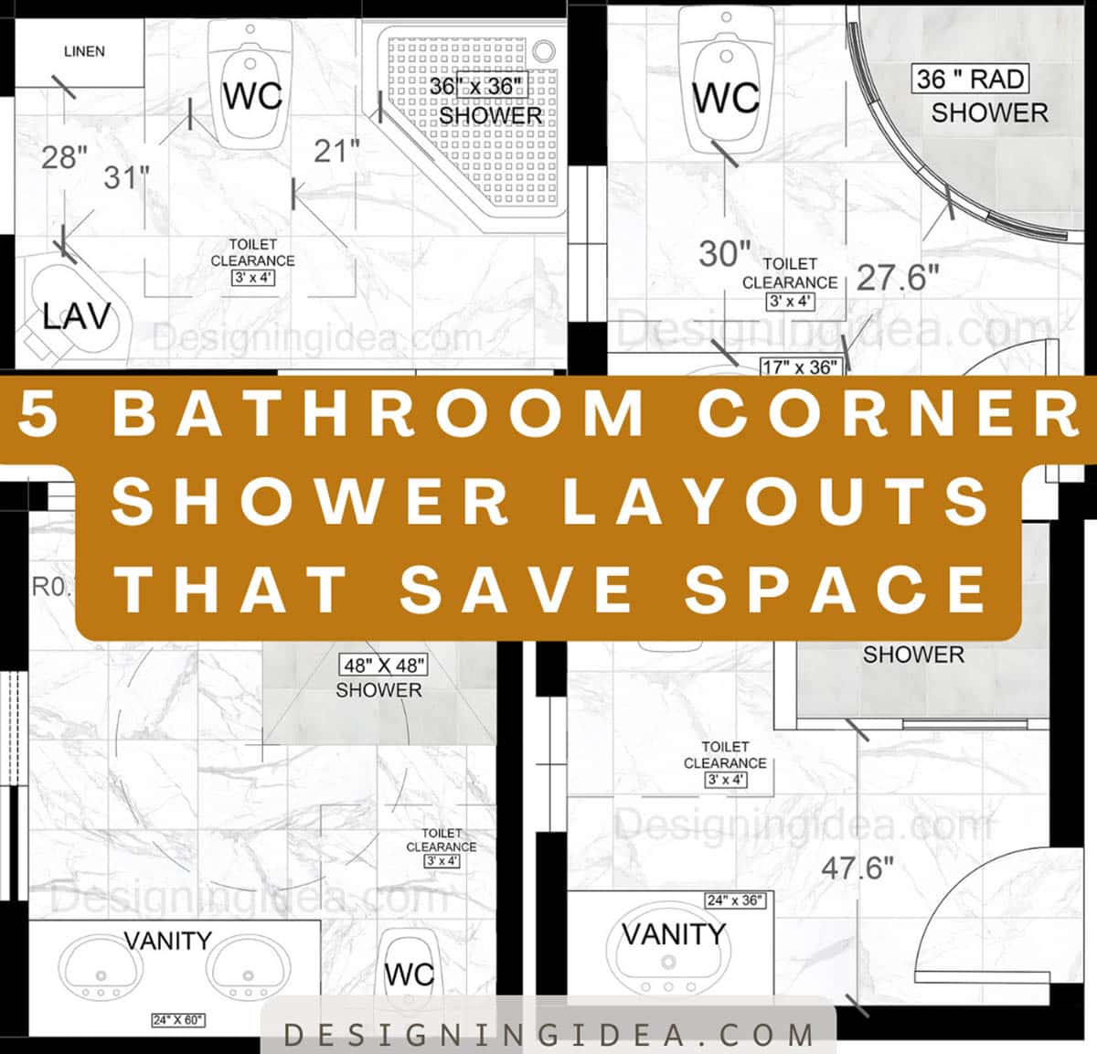 Bathroom corner layouts that save space