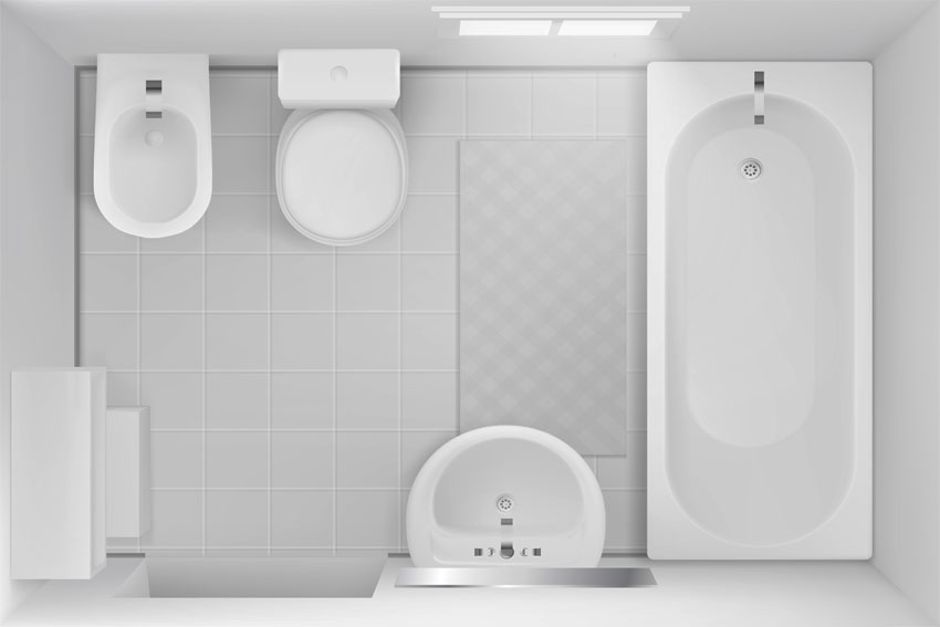 Bathroom with bathtub layout