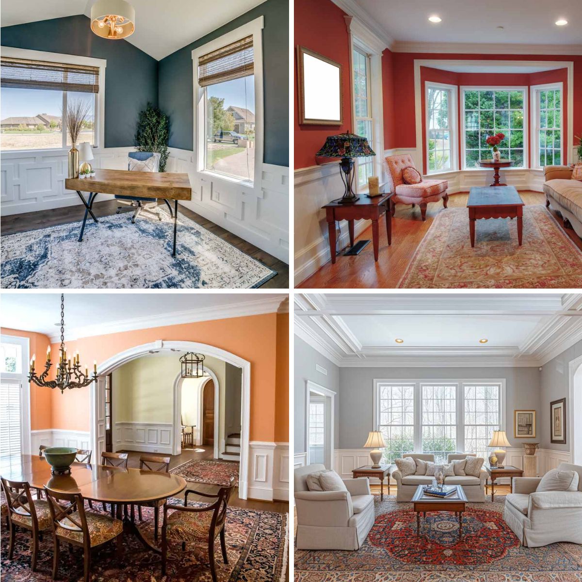 different rooms with chair rail ideas