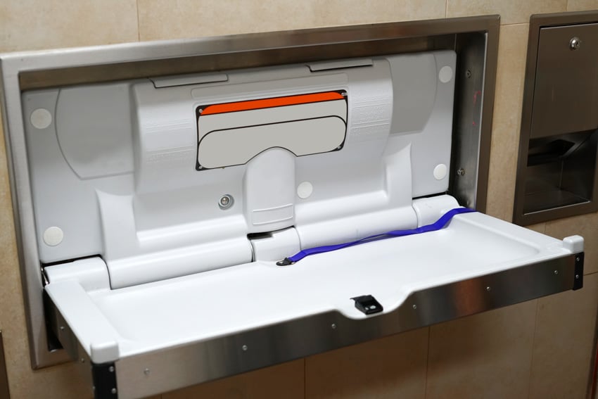 Folding diaper table for nursery rooms and house interiors