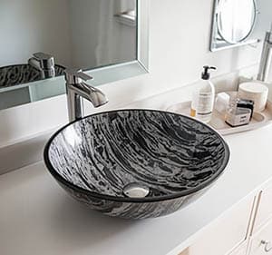 Glass circular vessel sinks