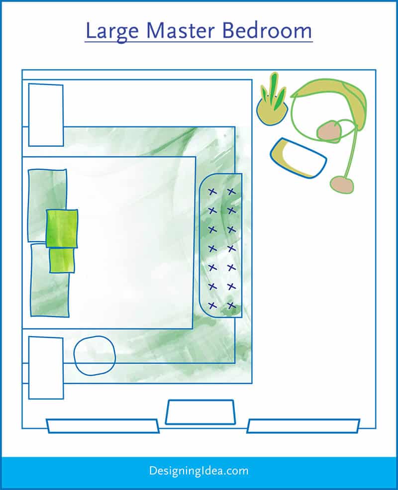 Large master bedroom layout