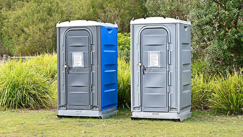 Porta potty in backyard