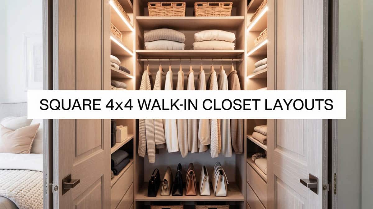 Square 4×4 Walk-in Closet Layouts
