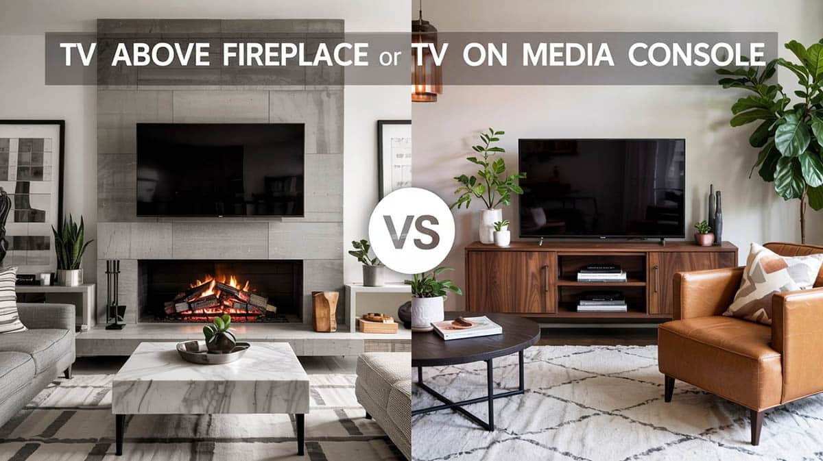 TV Above Fireplace vs. TV on Media Console